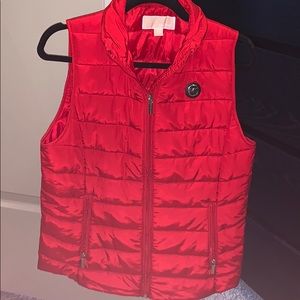 Red Michael Kors Puffer Vest